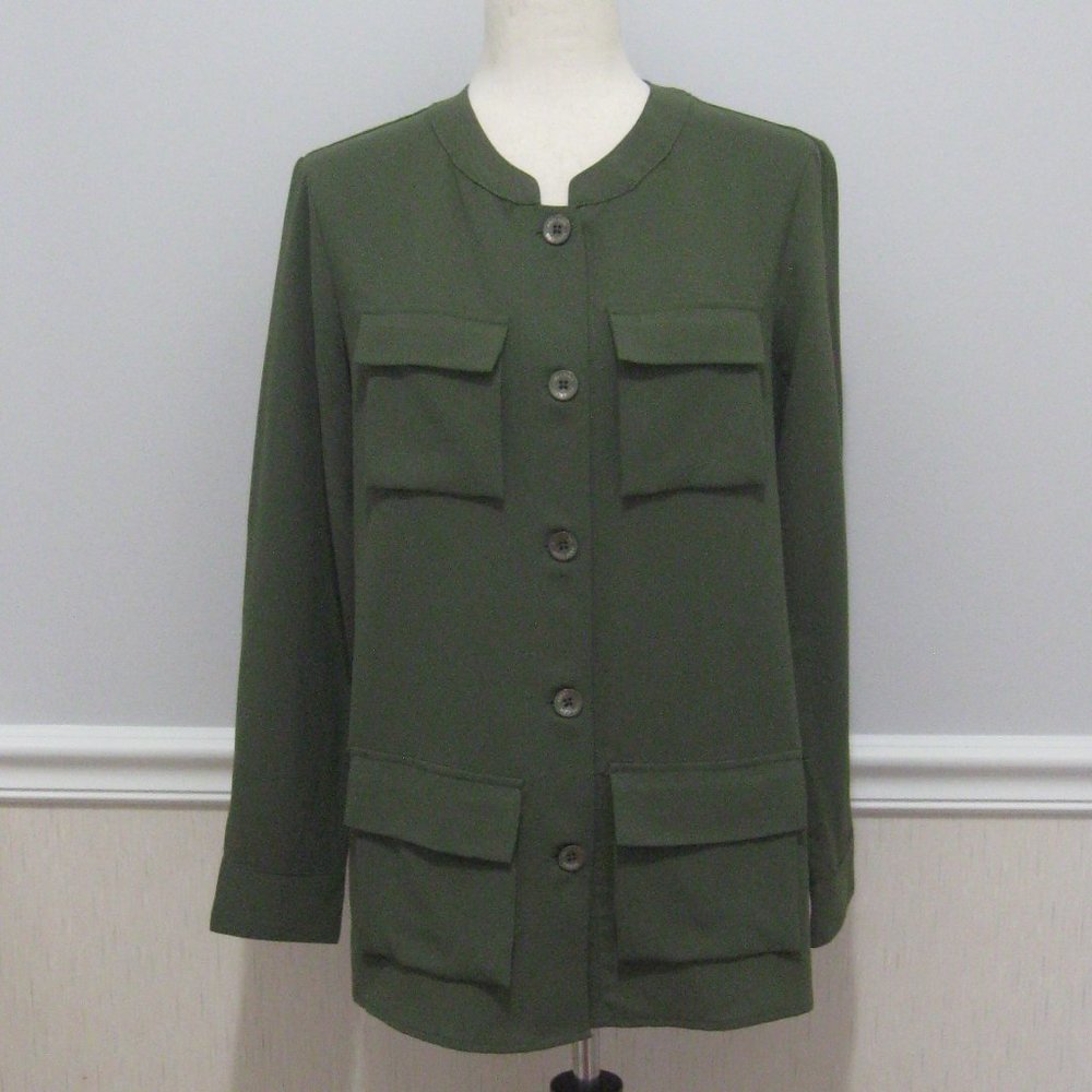 Designer Elegant Dark Green Long Sleeve Blouse